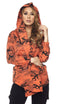 Orange Camouflage Draped Hooded Jacket